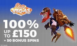 Slotty Vegas Casino: £350 welcome package + 135 free spins on Book of Dead
