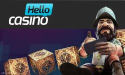 Up to £500 bonus + 50 Bonus Spins at Hello Casino