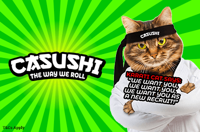 Casushi Casino Bonus: 100% up to £50 + 50 Spins