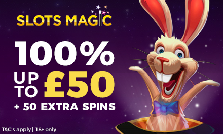 Slots Magic Bonus – 100% bonus + 50 Extra Spins