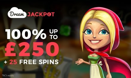Dream Jackpot - 100% up to £250 plus 25 freespins